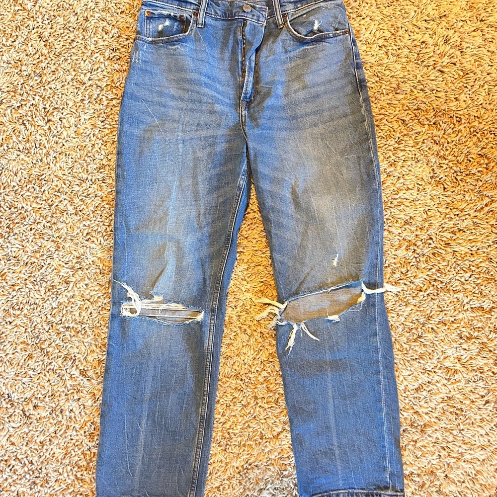 Abercrombie ankle straight high waisted jeans